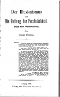 Der Illusionismus und Die Rettung der Persönlichkeit. 1895
